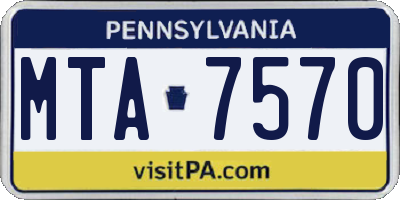 PA license plate MTA7570