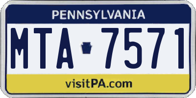 PA license plate MTA7571