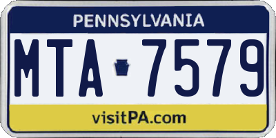 PA license plate MTA7579