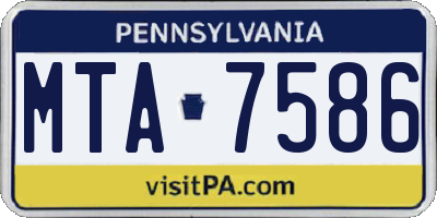 PA license plate MTA7586