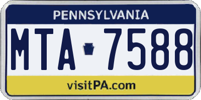 PA license plate MTA7588