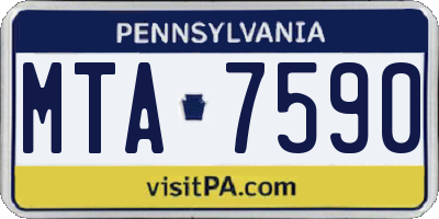 PA license plate MTA7590