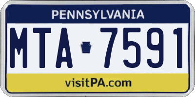 PA license plate MTA7591