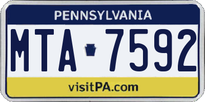 PA license plate MTA7592