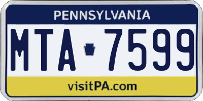 PA license plate MTA7599