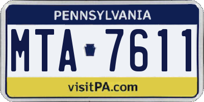 PA license plate MTA7611