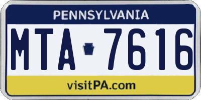 PA license plate MTA7616