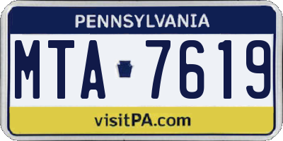 PA license plate MTA7619
