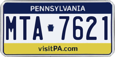 PA license plate MTA7621