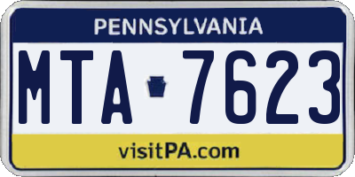 PA license plate MTA7623
