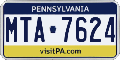 PA license plate MTA7624
