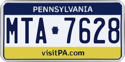 PA license plate MTA7628
