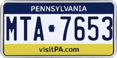 PA license plate MTA7653