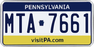 PA license plate MTA7661