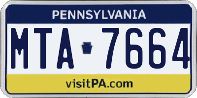 PA license plate MTA7664