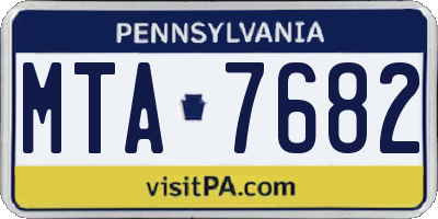 PA license plate MTA7682