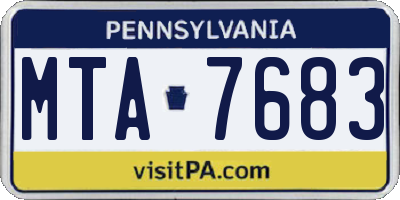 PA license plate MTA7683