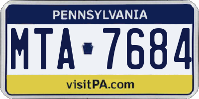 PA license plate MTA7684