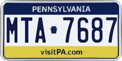 PA license plate MTA7687