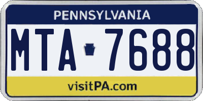 PA license plate MTA7688