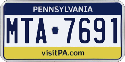 PA license plate MTA7691
