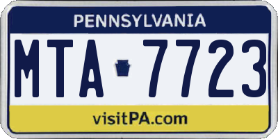 PA license plate MTA7723