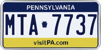 PA license plate MTA7737
