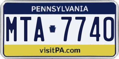 PA license plate MTA7740