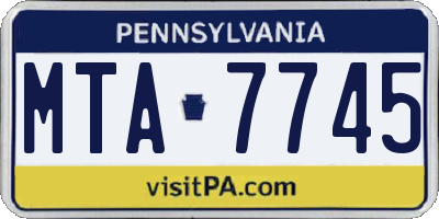 PA license plate MTA7745