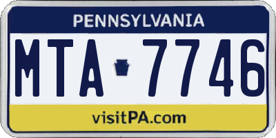 PA license plate MTA7746