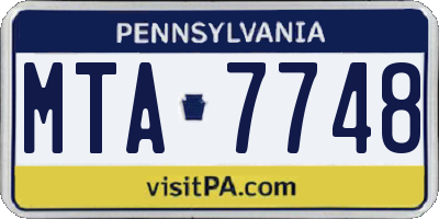 PA license plate MTA7748