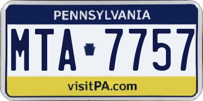 PA license plate MTA7757