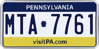 PA license plate MTA7761