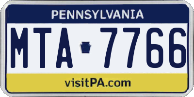 PA license plate MTA7766