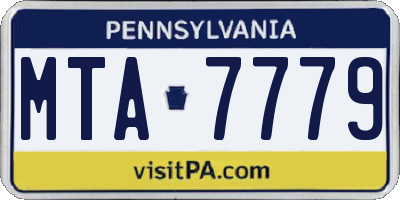 PA license plate MTA7779