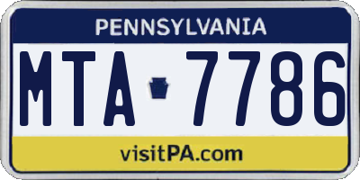 PA license plate MTA7786