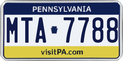 PA license plate MTA7788