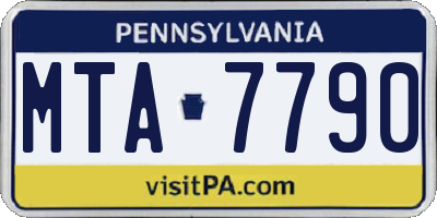 PA license plate MTA7790