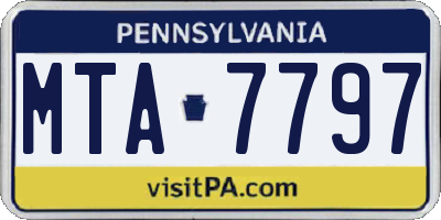 PA license plate MTA7797