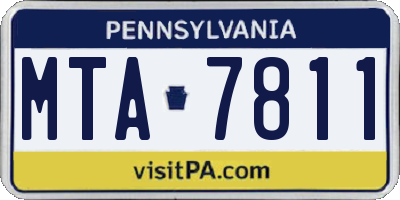 PA license plate MTA7811