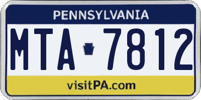PA license plate MTA7812