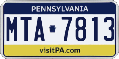 PA license plate MTA7813