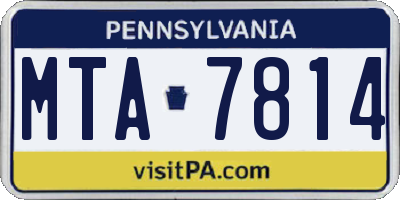 PA license plate MTA7814
