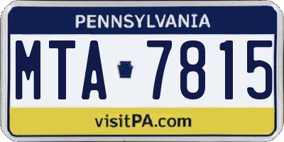 PA license plate MTA7815