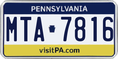 PA license plate MTA7816