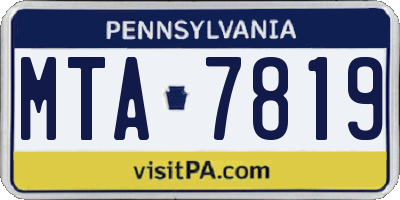 PA license plate MTA7819