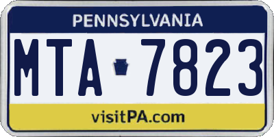 PA license plate MTA7823