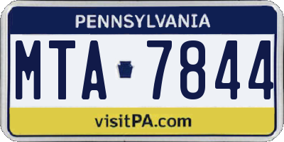 PA license plate MTA7844