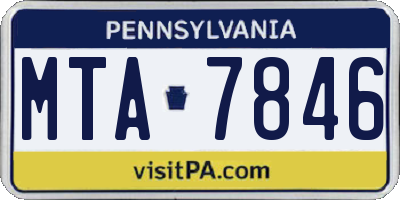 PA license plate MTA7846