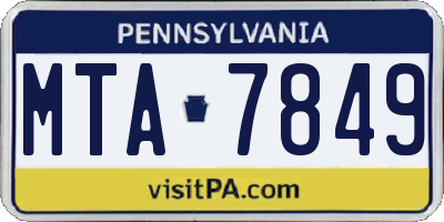 PA license plate MTA7849